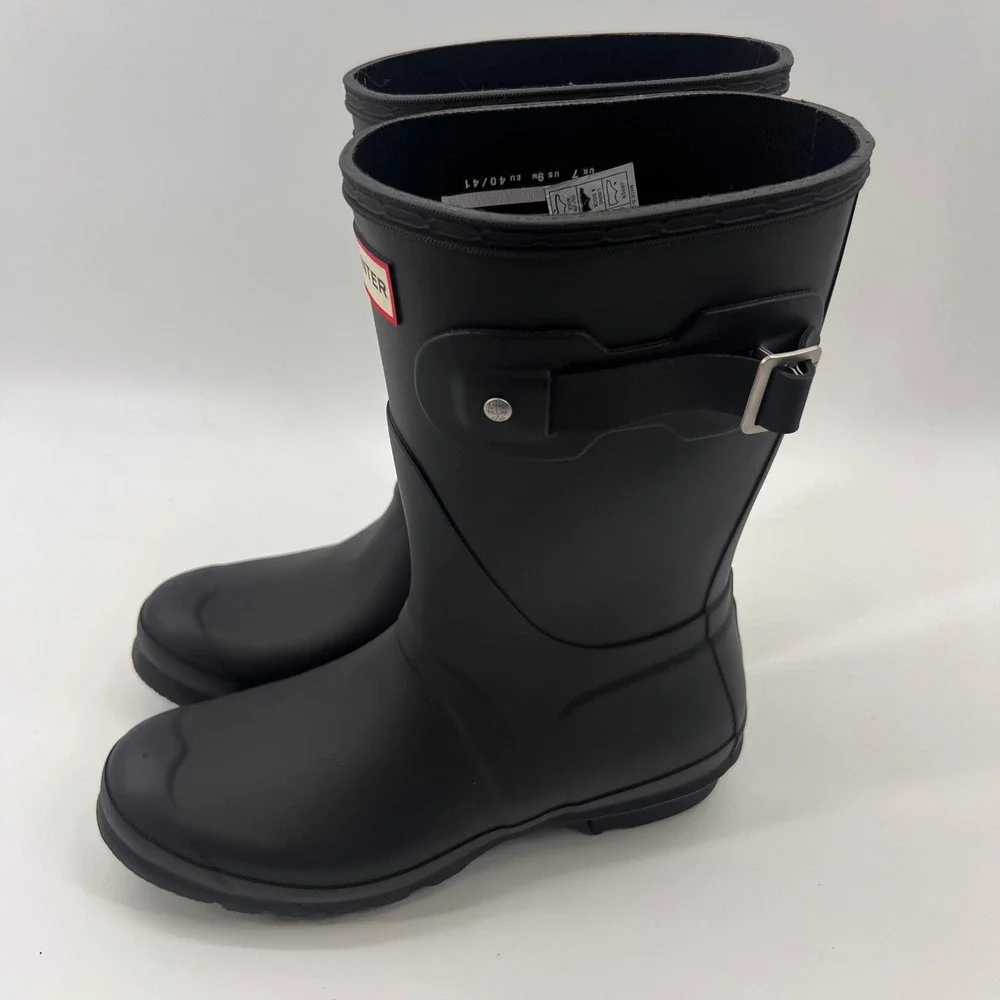 Hunter Original‎ Short Rain Boots Womens 9 Black Matte Waterproof WFS1000RMA